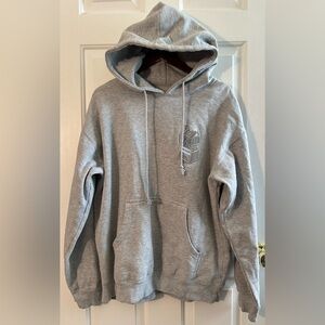 LYRICAL LEMONADE Large Gray Hoodie Silver Carton Cotton Poly Combo Streetwear